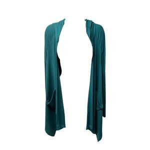 Laila Jayde Cardigan Sweater Top Teal Green Banna Hooded Pockets NEW Size S
